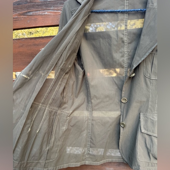 Vintage Elenora Amadei Sheer Olive Green Blazer Size MD - Picture 7 of 13